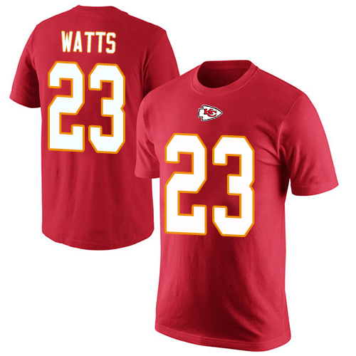 Men Kansas City Chiefs #23 Watts Armani Red Rush Pride Name and Number T-Shirt
